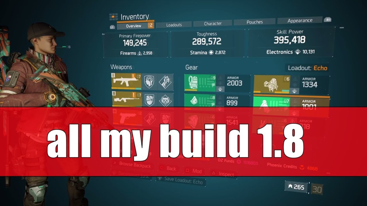 Tom Clancy's The Division | All My Tactician's Authority Classified Builds in patch 1.8