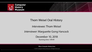 Oral History of Thom Weisel Details