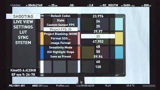 Menu Structure inside Kinefinity MAVO LF, Terra 4K and MAVO