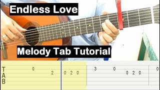 Video thumbnail of "Endless Love Guitar Lesson Melody Tab Tutorial Guitar Lessons for Beginners"