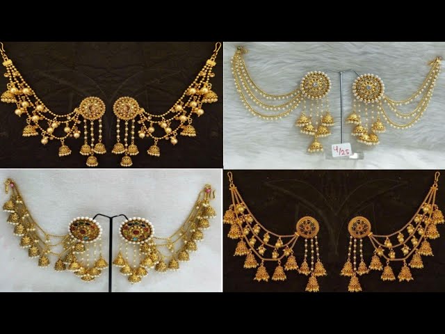 Buy Rhosyn Bahubali Earrings With Hair Chain Gold (Girls And Women) Online  at Best Prices in India - JioMart.