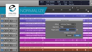 GainStage Your Tracks in OneClick With Logic's Normalize Region Gain