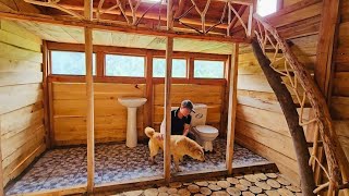 20 Days Of Building A Toilet And Bathroom In A Log Cabin From Start To Finish.