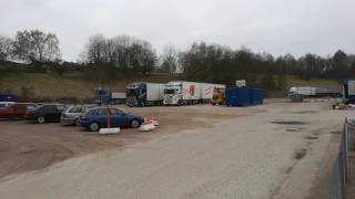 Övningskörning Med Tung Lastbil Och Tungt Släp