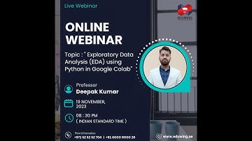 Exploratory Data Analysis ( EDA) using Python in Google Colab | Eduwing‎‎ Online Webinar class‎