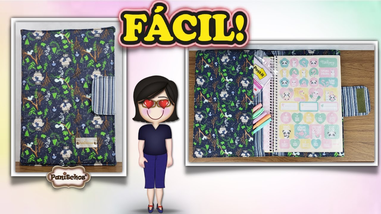 Pasta universitária de tecido | FÁCIL