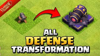 All Defense Tranformation at every Level | Time Lapse - Clash of Clans