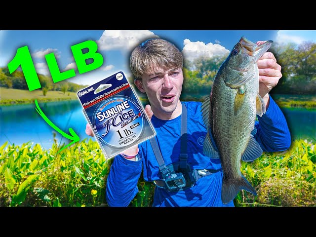 1LB Fishing Line Big Bass CHALLENGE! (Worlds LIGHTEST Line VS Bass