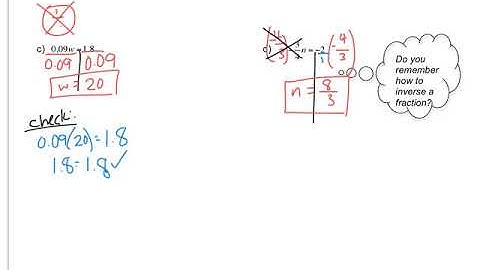 Math 8 - 1.1 Solving Simple Equations