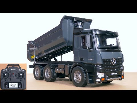 AMEWI AROCS 2651 RC TRUCK UNBOXING, FIRST TEST!! SCALE 1/16 RADIO CONTROLLED MODEL TRUCK RTR