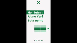 Excel'de Her Satırın Altına Yeni Satır Eklemenin Hızlı Yolu✨  | #EXCEL 751 | #shorts