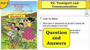 Transport and Communication | Question Answers | std 4 | lesson 22 | EVS Part  1