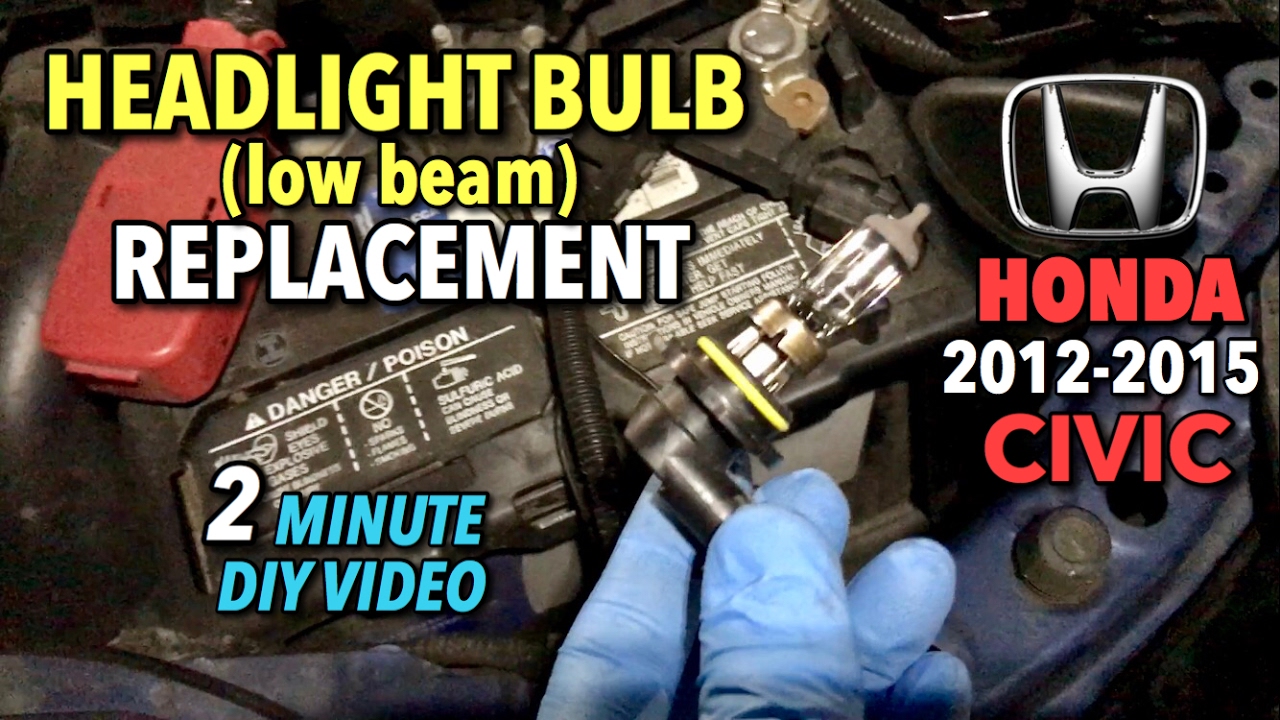 Honda Civic Headlight Bulb Replacement 2012-2015 - 2 Minute DIY Video