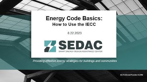 Energy Code Basics: How to Use the IECC
