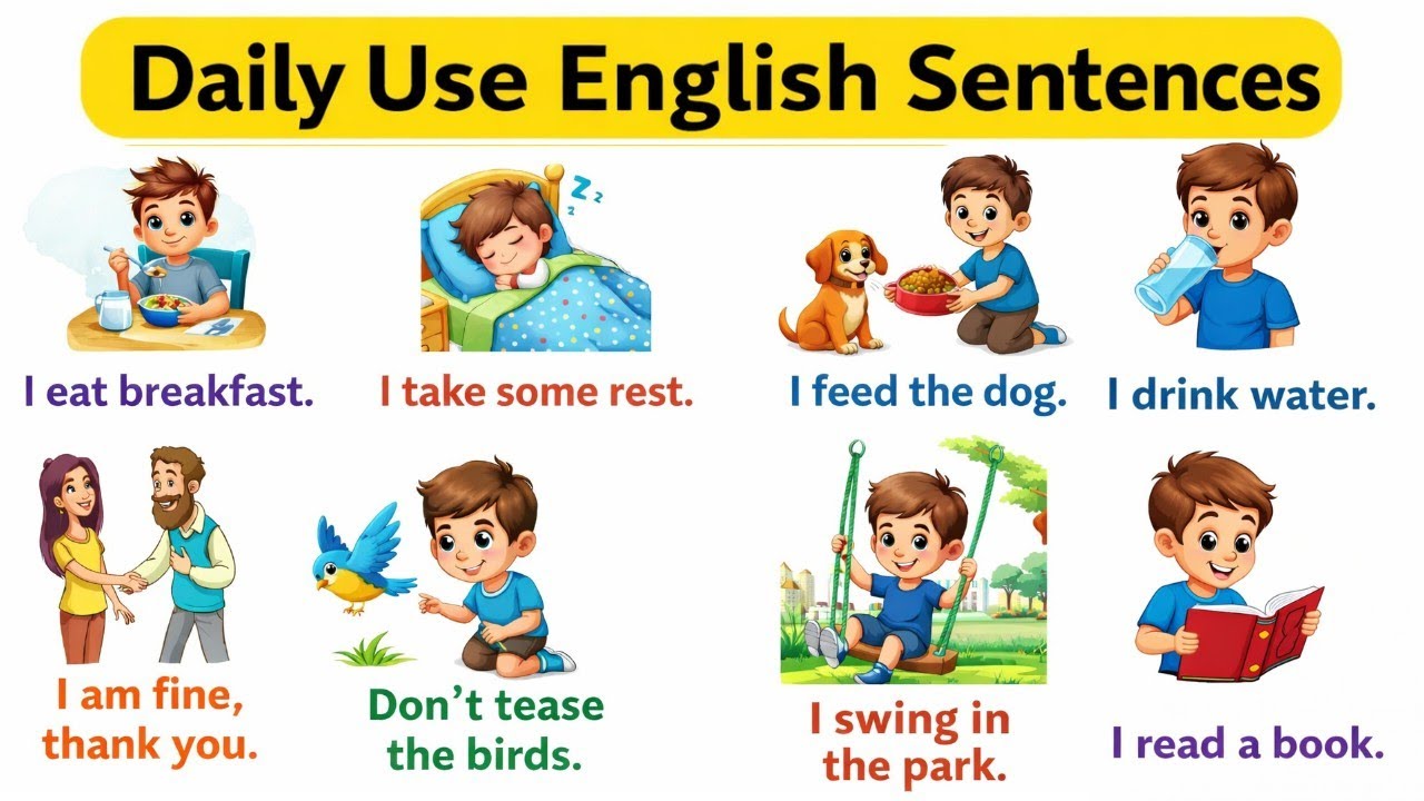 Daily Use English Sentences / Learn English / Spoken English for kids ...
