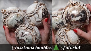 Christmas baubles ❄ Decoupage tutorial