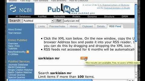 RSS Feed from PubMed search