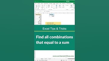 How to find all combinations that equal a given sum in Excel?