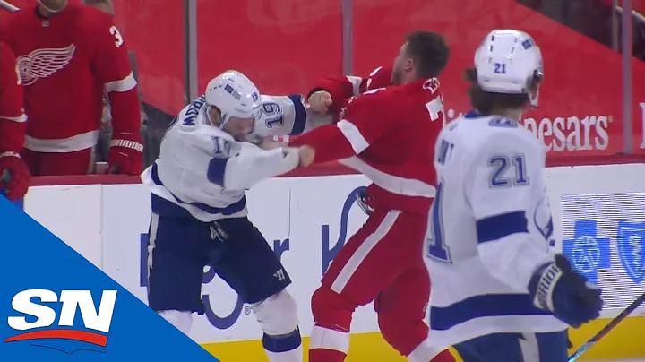 Barclay Goodrow Drops Adam Erne With Massive Right...