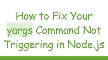 How to Fix Your yargs Command Not Triggering in Node.js