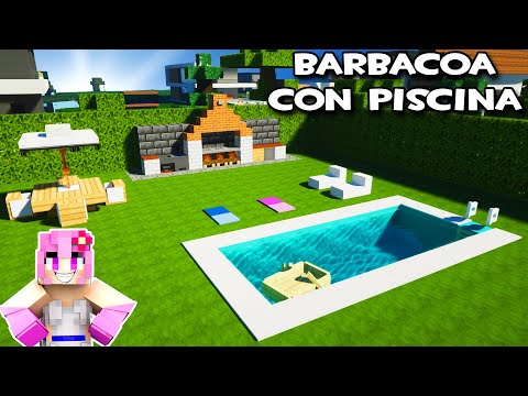 Barbacoa con piscina en Minecraft | Tutorial fácil de construcción en español @MiroteyBlancana