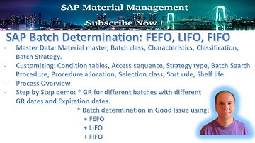 SAP Automatic Batch Determination in Inventory Management (FEFO, LIFO, FIFO)
