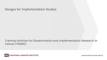 TIDIRC: Study Designs in Implementation Science