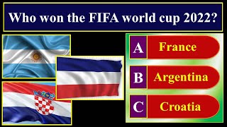 FIFA World Cup Winners 1986 - 2022 | Can You Guess the 2026 Winner | Interesting Questions & Answers