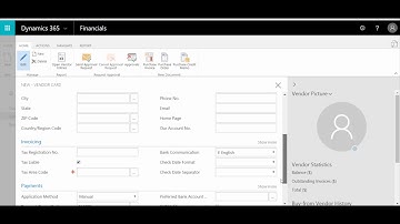 Set up a Vendor in Dynamics 365 Financials