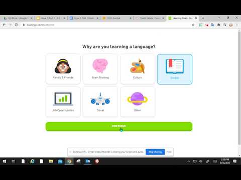 Signing up for Duolingo practice with  Google single sign-on