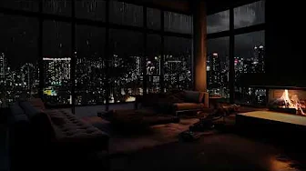 Rain and Fireplace Ambience for Relaxation, Study, and Work - 24-Hour Serenity