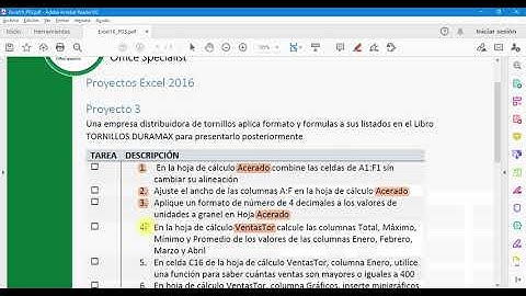 Multiproyecto 3 Práctica 3. Excel 2016