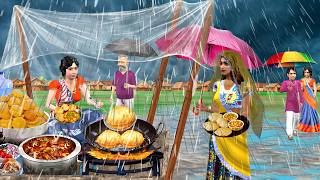 Garmi Mein Barish गरम म बरश Puri Aloo Sabji Tasty Street Food Comedy Hindi Kahani Moral Stories