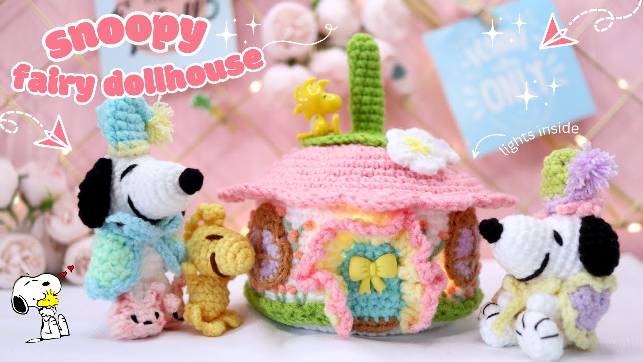 Snoopy Fairy Dollhouse Crochet Part 1 | 🇺🇲🇪🇦 Sub | Ganchillo Snoopy | Free Pattern & Tutorial