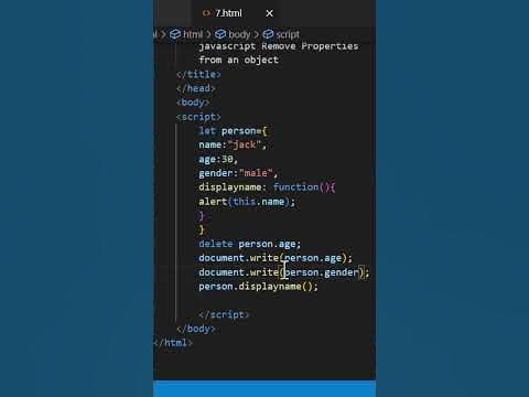 JavaScript Remove Properties from an Object | #shorts #tutorial # ...