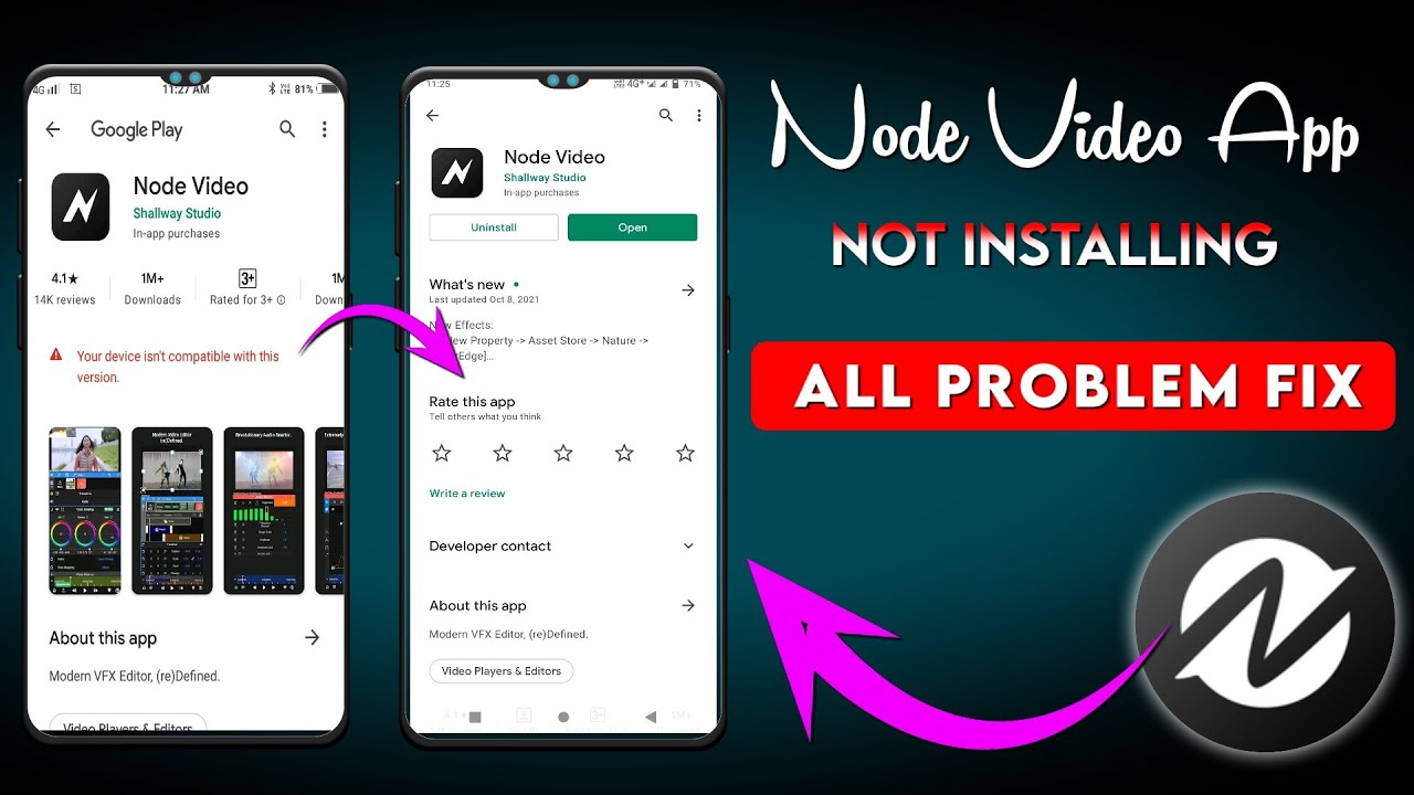 Node Video Editor install problem fix Node video editor 2021