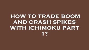 How to trade boom and crash spikes with ichimoku part 1?