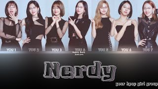 Purple Kiss Nerdy (퍼플키스) // (color coded lycris) Your kpop girl group / 7 members