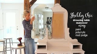 Farmhouse Style Dressing Table Makeover