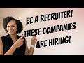 Become an HR Recruiter Now | Companies Hiring Entry-level Recruiters