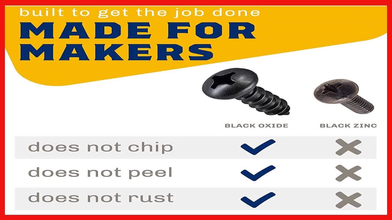 Quality product -  Black License Plate Screws, Black Head Stainless Steel Screws with Pan Head, Blac