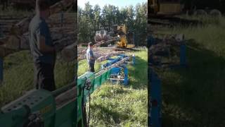 Fast Firewood. Bilke S3 firewood processor cutting birch
