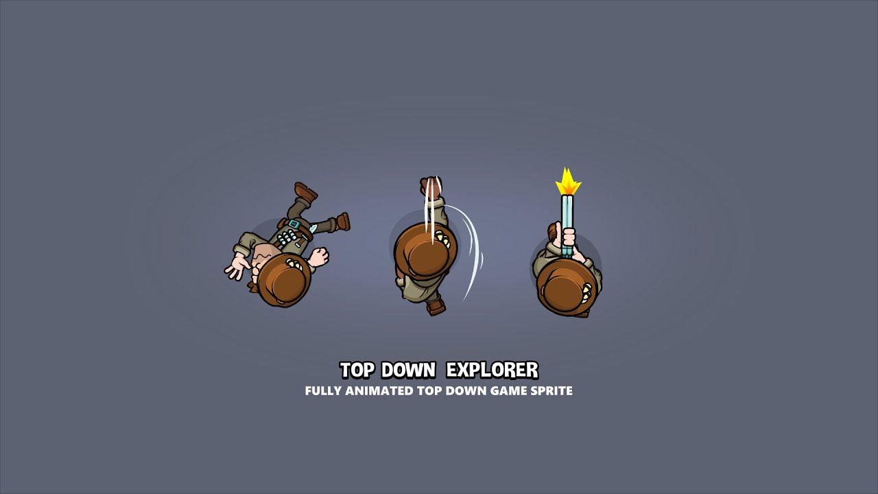 top down explorer character game sprite