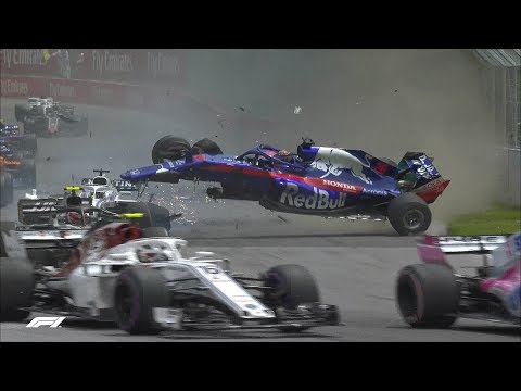 Hartley and Stroll's First Lap Smash | 2018 Canadian Grand Prix