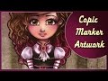 Alicia - Copic Marker Drawing time lapse - Gothic Lolita