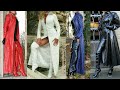 latest eye catching latex leather long power dresses for women and girls