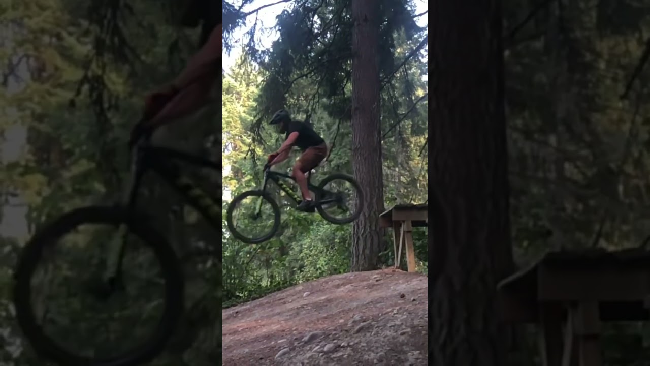 Drop at Swan Creek mountain bike park