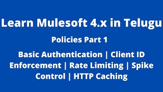 Mule in Telugu | Policies Part1 | Basic Auth | Client ID Enforcement | Rate Limiting | Spike Control
