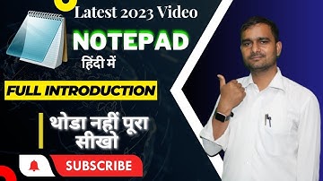 Learn Basic Computer || Notepad Full Introduction  || In Hindi || Notepad full video for beginner...
