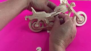 DIY 3D Puzzle Motorcycle HD I #1 ~ Woodcraft Construction Kit screenshot 4